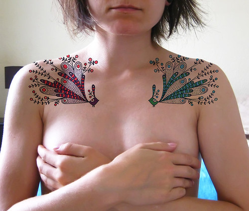 Chest tattoo Idea  for sexy girl