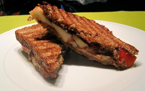 Peanut Butter, Apple Butter, and Apple Panini