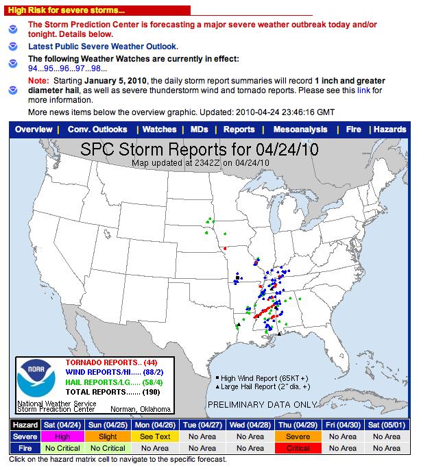 SPC storm reports 4-24-10