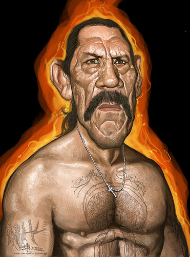 digital caricature of Danny Trejo medium