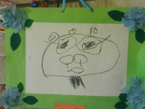 父の日に、幼稚園で書いた似顔絵をもらった…けど何 故鼻血＞＜