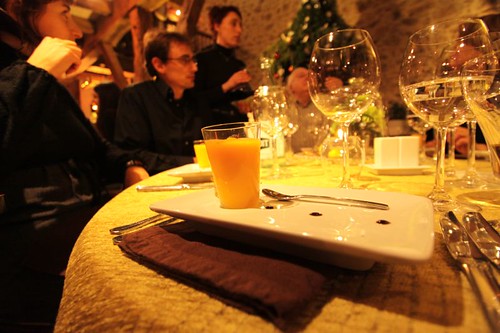 Wonderful birthday dinner (Alex) at the Restaurant Le Roc Du Boeuf in Rochechouart, France.