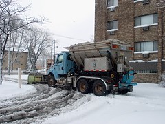 City Of Chicago Department Of Streets And Sanitation snow plow truck. Chicago Illinois. Friday, December 1st 2006.