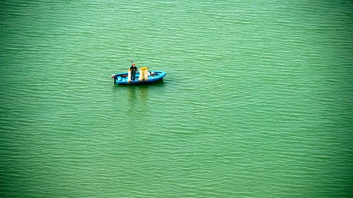A fisherman on Tung Chung Bay