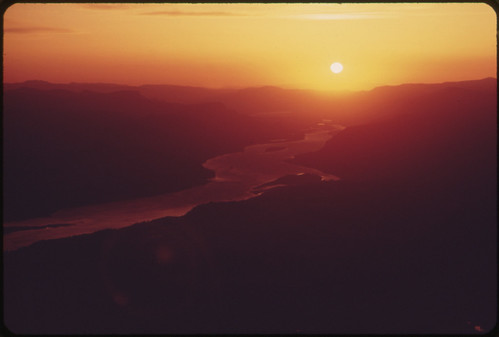 Columbia River Gorge at Sunrise, From an Elevation of About 7,000 Feet 05/1973