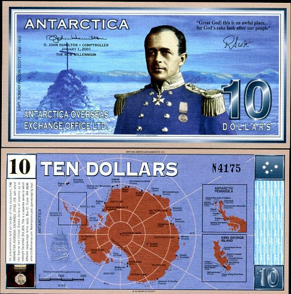 10 Dolárov Antarktída 2001