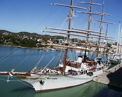 A smaller full rigged cruise ship