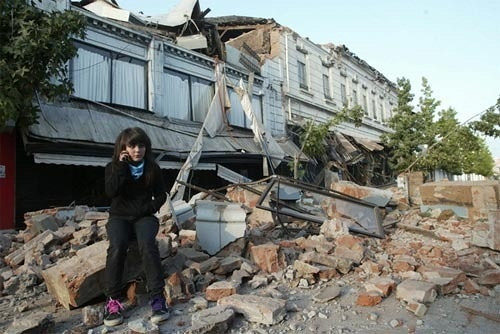 Terremoto en Chile pueblo derrumbado