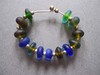 Blues and Greens Beach Glass Bracelet