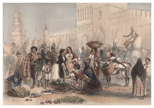 013-El Mercado en Valencia-Voyage pittoresque en Espagne et en Portugal 1852- Emile Bégin