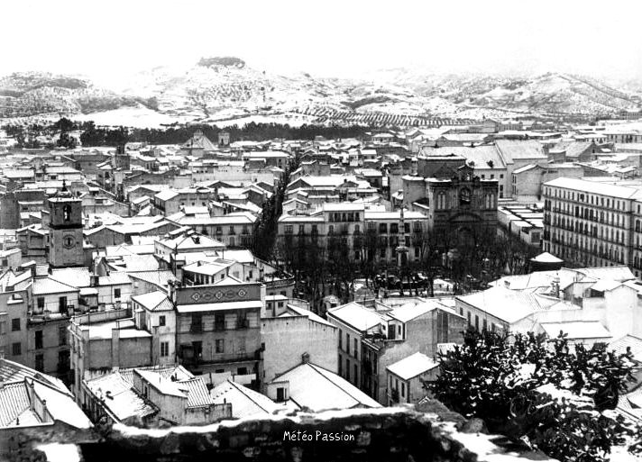 malaga sous la neige le 2 février 1954
