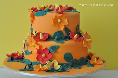 Hawaiian Theme 50th Birthday Cake