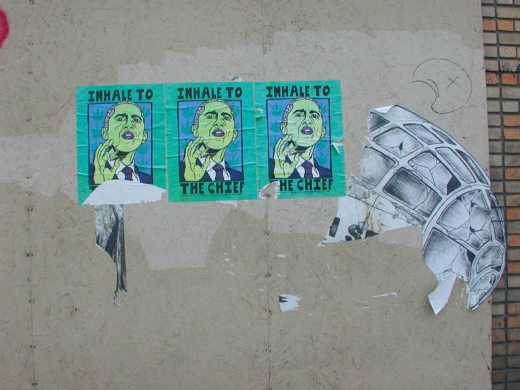 INHALE to the CHIEF, PG, Street Art, Graffiti, Poster, POLITICAL GRIDLOCK