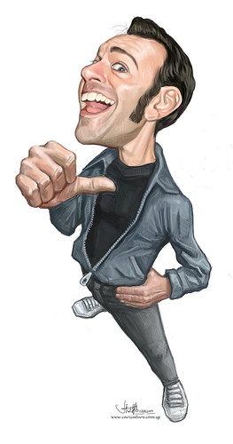 digital caricature of caricaturist Shawn Dickinson
