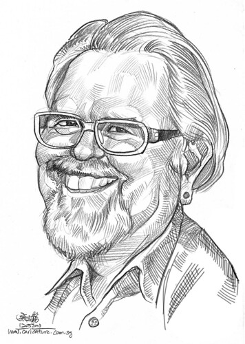 Caricature of David Robert Wooten in pencil (edited)