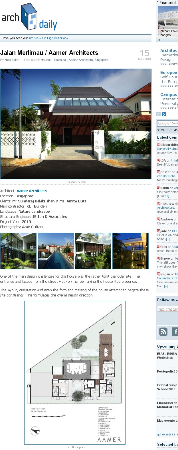 ArchDaily: Un blog de Arquitectura con planos de cada proyecto