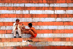 Bootlegging on the banks of the Ganges ... could also be a flag