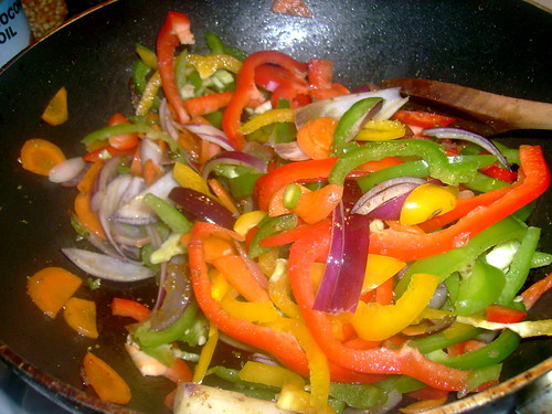 Veggies, oil, spices