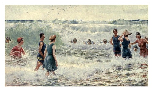 016-Un baño en el mar con fuerte oleaje-Australia (1910)-Percy F. Spence