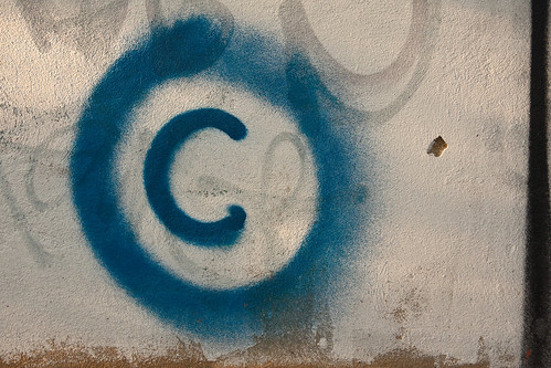 Large copyright graffiti sign on cream c by Horia Varlan, on Flickr