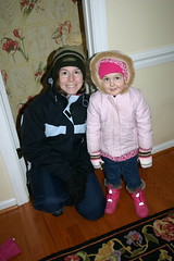 Mommy and Anna all bundled up