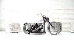Metal Motorcycle Sculpture