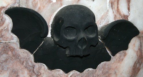 Bat and Skull on Tomb at St Mary, West Malling, Kent