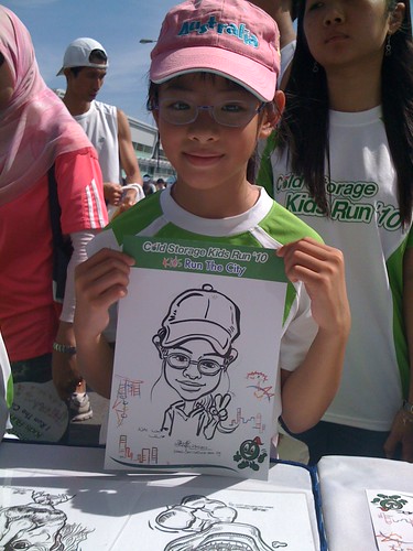 caricature live sketching for Cold Storage Kids Run 2010 - 12