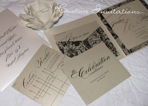 Couture Invitations Vintage Ivory Floral