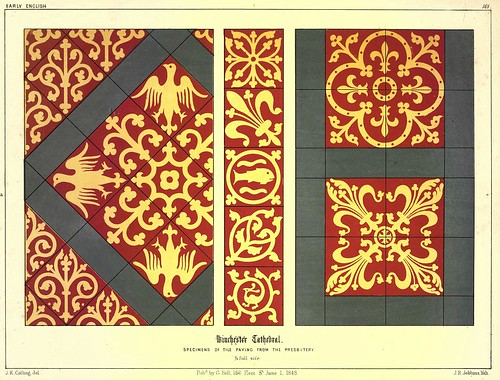 016- Ejemplos de baldosas de la casa parroquial- Catedral de Winchester-Gothic ornaments.. 1848-50-)- Kellaway Colling