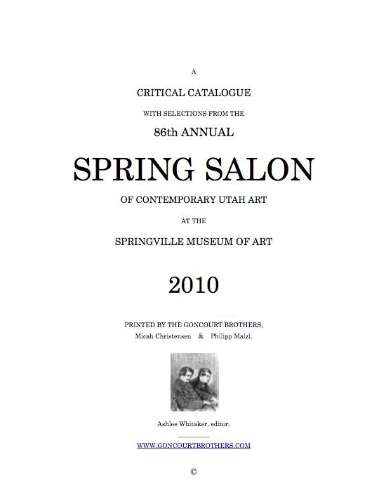 Cover for the First Annual Spring Salon Critical Catalogue.