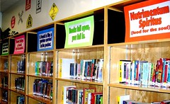 A library shelf