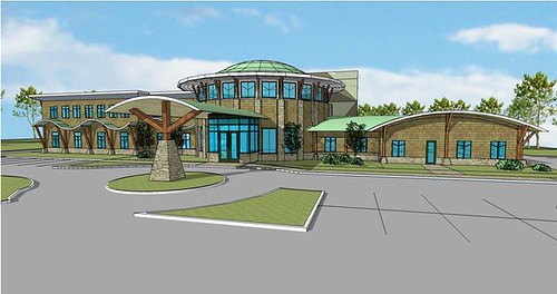 A rendering of the design of the new tribal center and health clinic, financed with USDA support through the Recovery Act.  