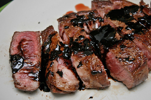 Steak with Balsamic Vinegar Reduction