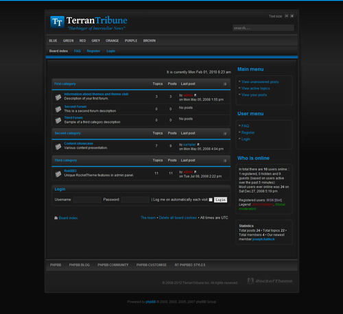 TerranTribune Dark – RocketTheme phpBB3 Style