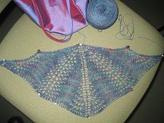 shoalwater shawl, WIP 1