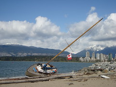 Aftermath of 100 km/hr Wind Storm in Vancouver: Washed-up Boat at Hadden Dog Beach