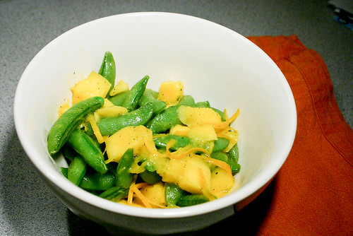zesty mango and peas