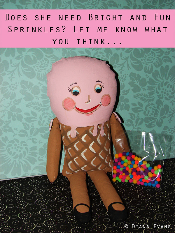 Ice Cream Cone Doll Prototype Sprinkles