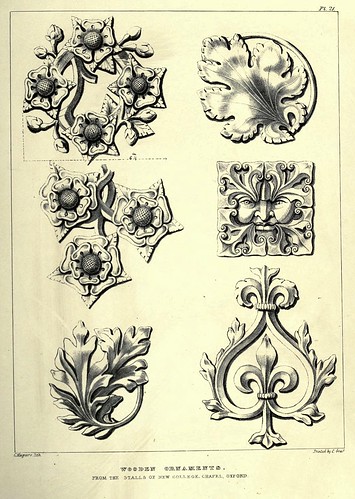 024- Ornamentos en madera-Capilla del colegio de Oxford-Gothic ornaments…1854- Augustus Pugin