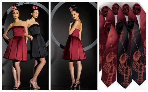 Black Red Wedding Style Sleek bridesmaids dresses and modern silkscreened