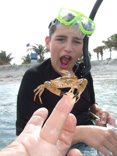 AdventureMike catches a nice crab!