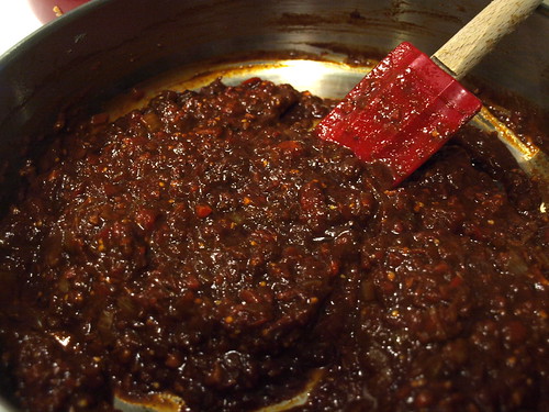 mole sauce cooking