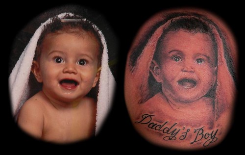 Baby Portrait Tattoo I wish I had a healed up version of this one once all