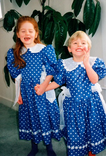 Katherine, Leslie in polka dots 1994 copy 1