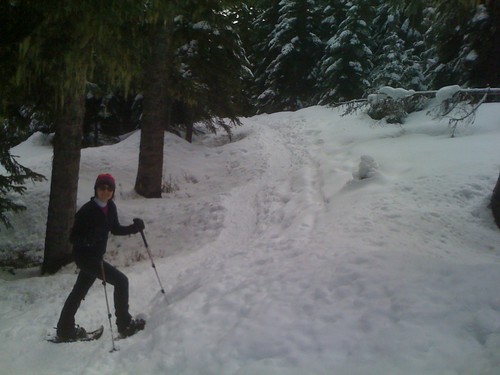 Emily snowshoeing