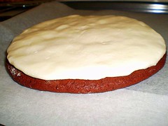 biscuit topped with peppermint cream filling