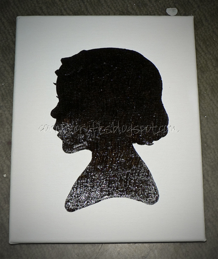 silhouette canvas painted stencil done