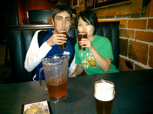 Hitomi and Elias with Beer