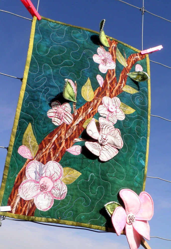 Apple Blossom Art Quilt 1